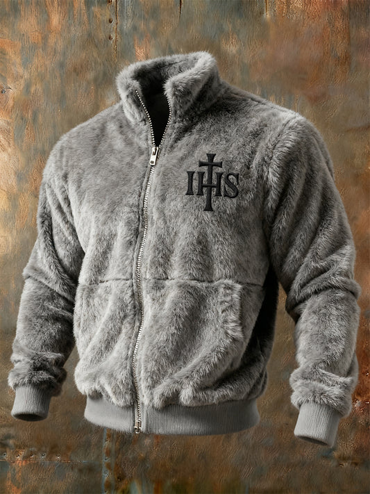 Dorywczo ciepła flanelowa kurtka kardigan dla mężczyzn