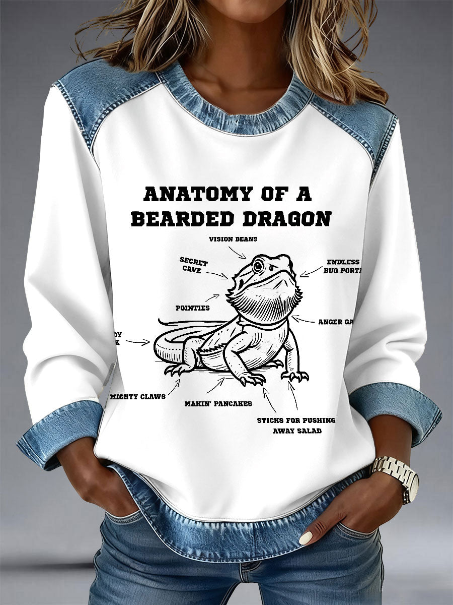 Damskie bluzy z anatomią brodatego smoka