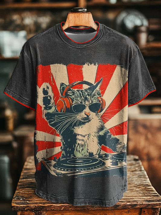 Śmieszne koszulki DJ Cat Unisex