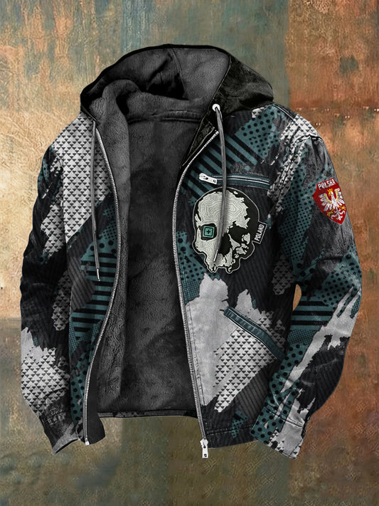 Fajna kurtka z polarową podszetką męska czaszka polska