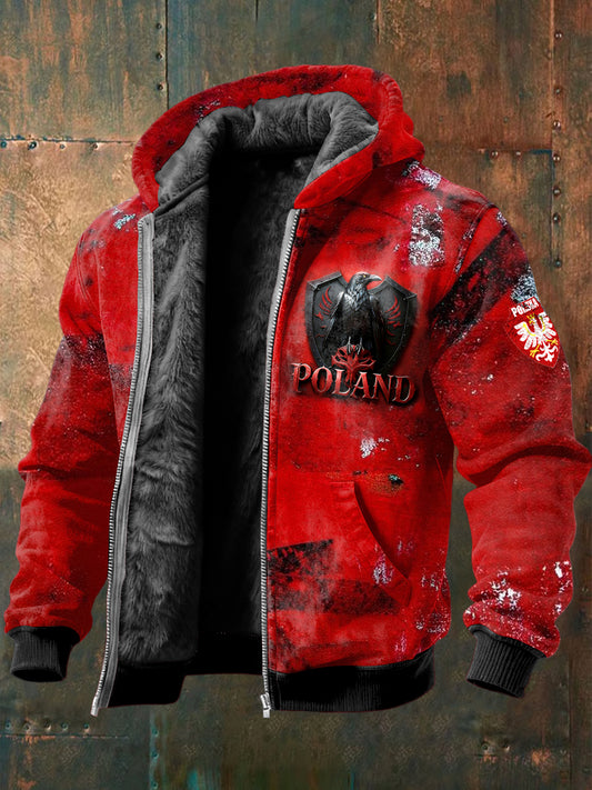 Męska kurtka z czerwoną podszetką z polaru