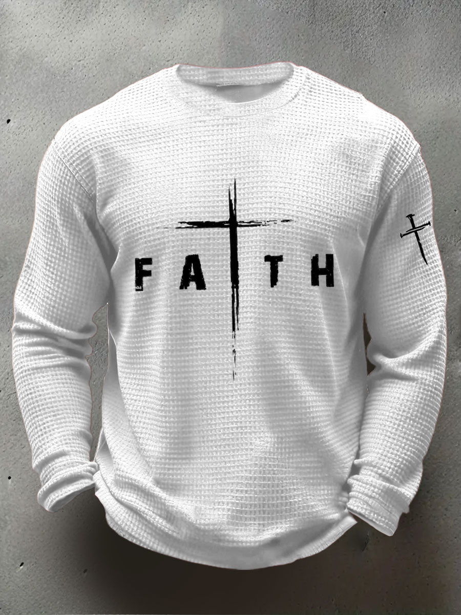 Męska koszulka Waffle z nadrukiem Faith