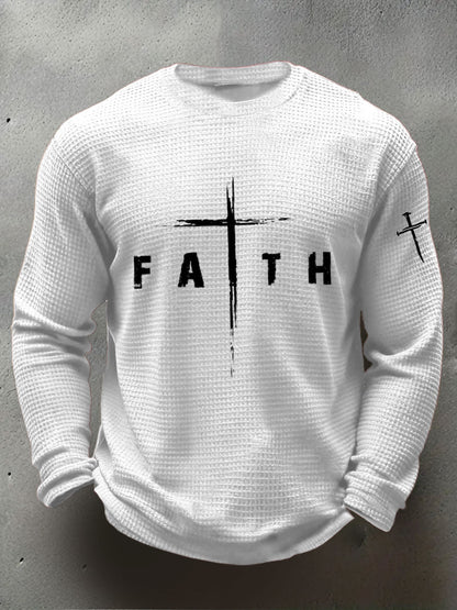 Męska koszulka Waffle z nadrukiem Faith