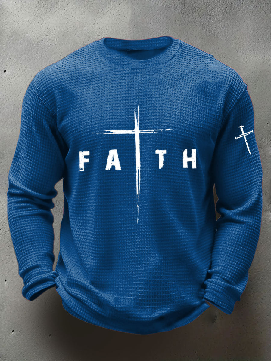 Męska koszulka Waffle z nadrukiem Faith