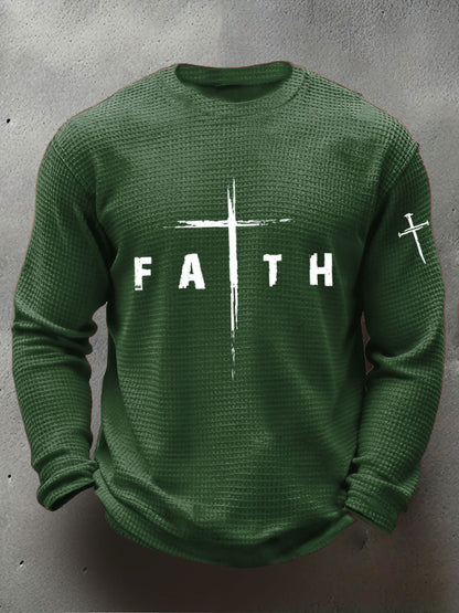 Męska koszulka Waffle z nadrukiem Faith