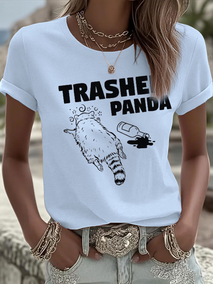 Damski Funny Raccoon I'm Drunkiron On Krótki rękaw T-Shirt