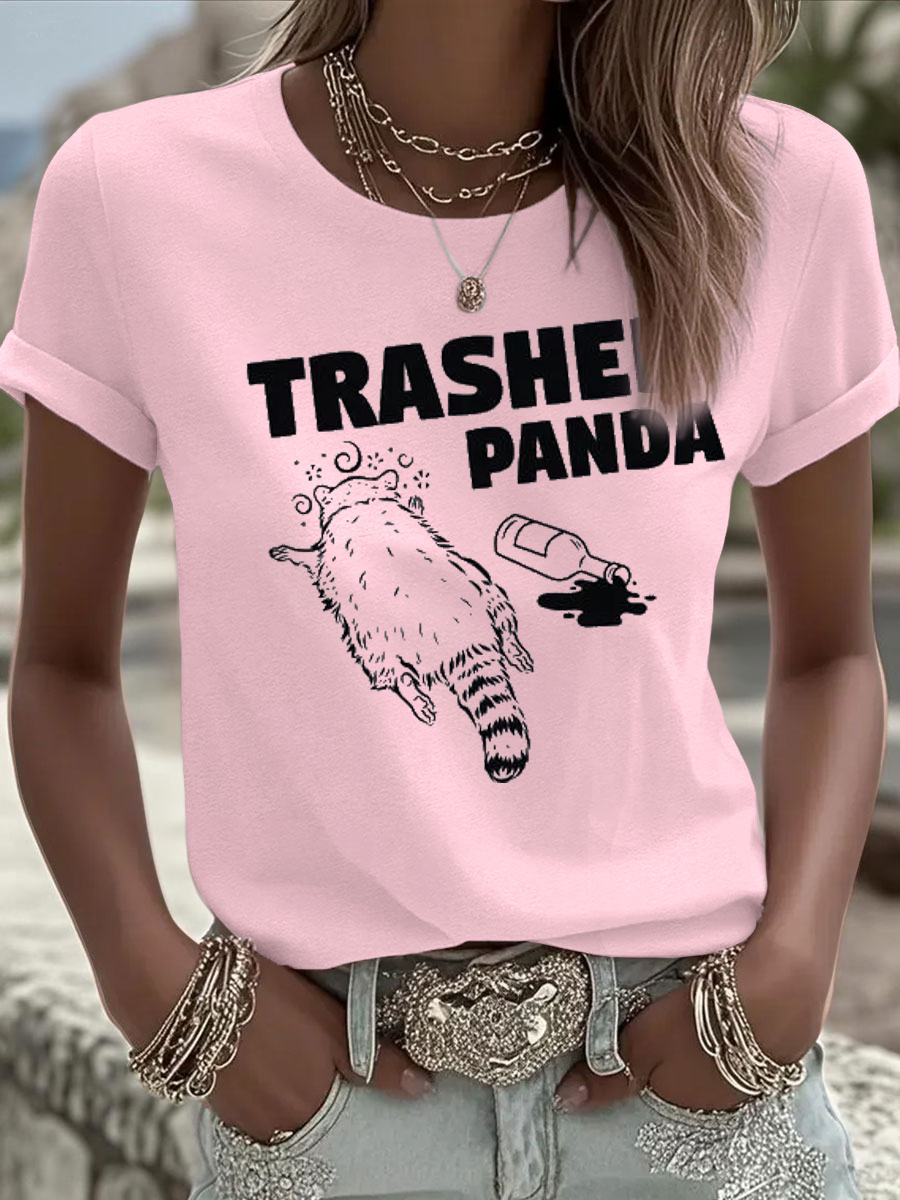 Damski Funny Raccoon I'm Drunkiron On Krótki rękaw T-Shirt