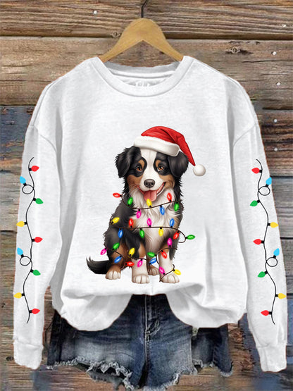 Damska świąteczna bluza z nadrukiem psa