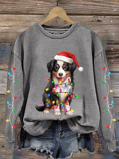 Damska świąteczna bluza z nadrukiem psa