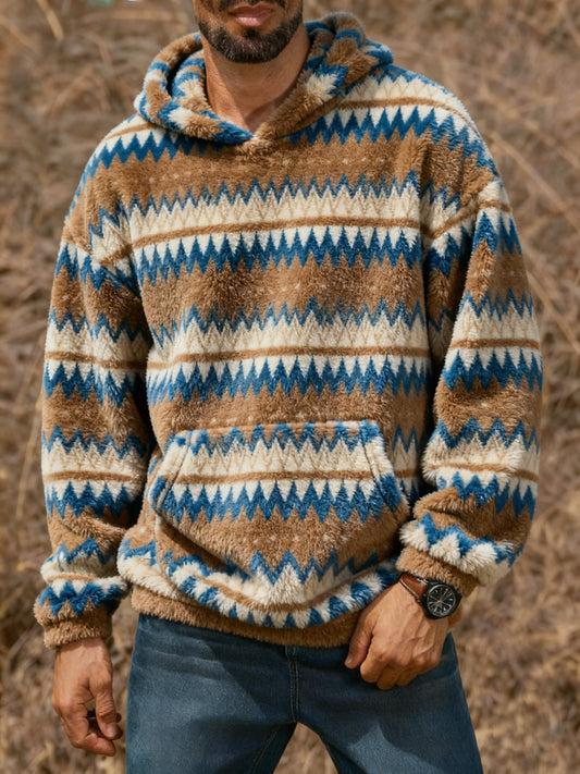 Męska bluza z kapturem w stylu vintage Western z nadrukiem