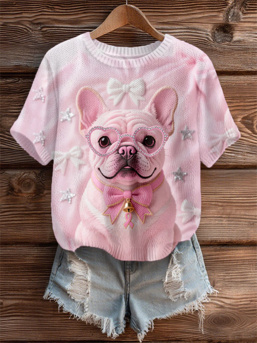 Damska różowa wstążka różowa wstążka na raka piersi Tee