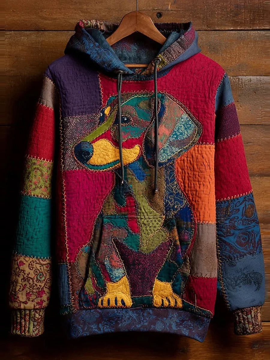 Wygodna bluza w stylu retro retro z nadrukiem w stylu zwierzęcym