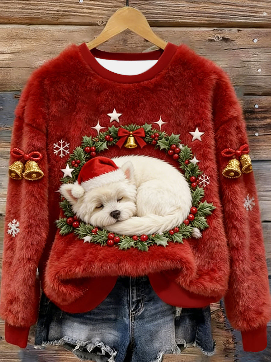 Damska flanelowa bluza z kapturem West Highland White Terrier Westie