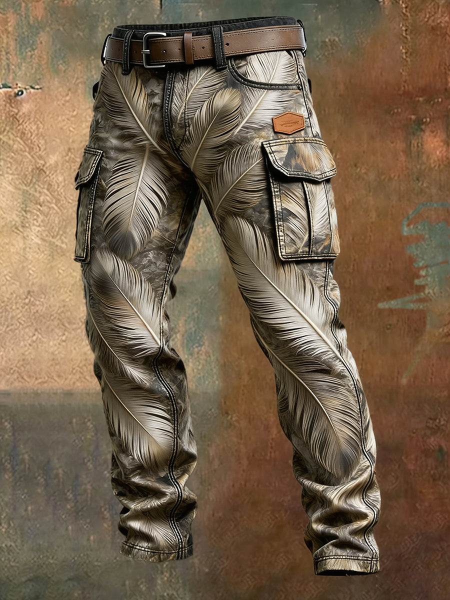 Męskie spodnie robocze retro styl biznesowy na co dzień