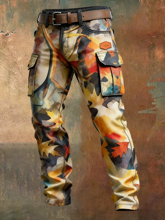 Męskie spodnie robocze retro styl biznesowy na co dzień