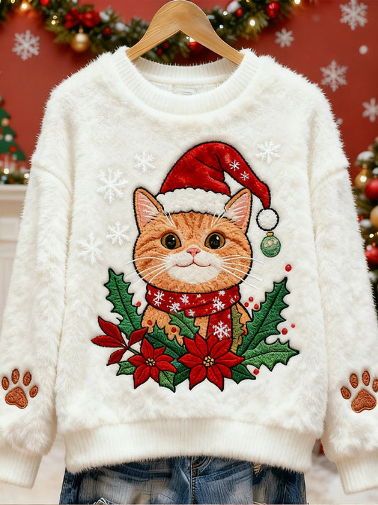 Damski Retro Animal Art Print Wygodny Top flanelowy