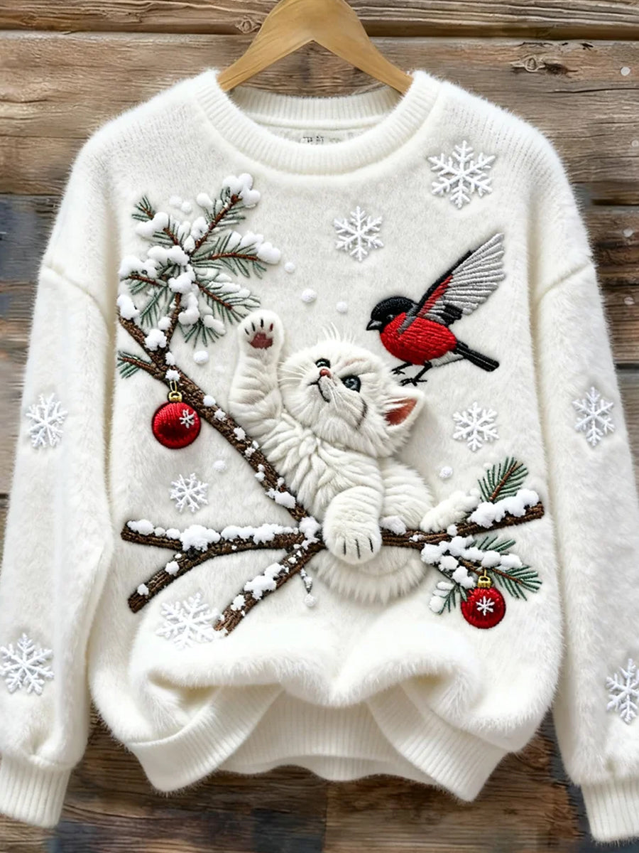 Damski Retro Animal Art Print Wygodny Top flanelowy