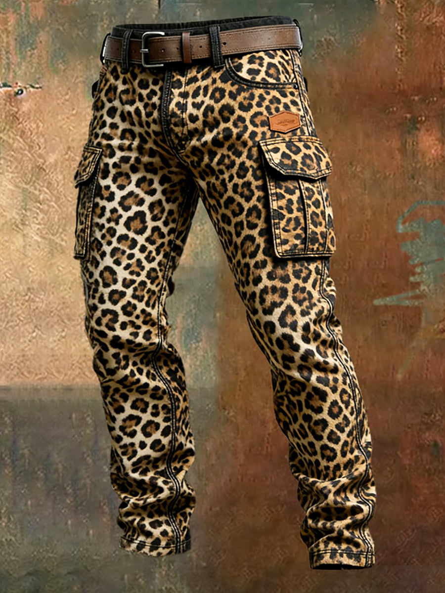 Męskie spodnie robocze retro styl biznesowy na co dzień