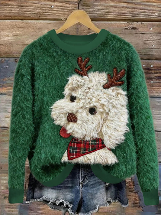 Damski top z nadrukiem artystycznym dla psów