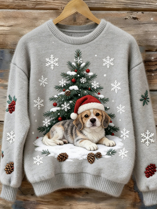 Damski Retro Animal Art Print Wygodny Top flanelowy