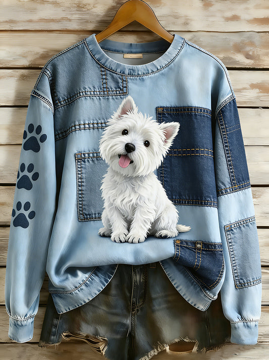 Wygodny, swobodny top unisex w stylu retro z nadrukiem zwierzęcym