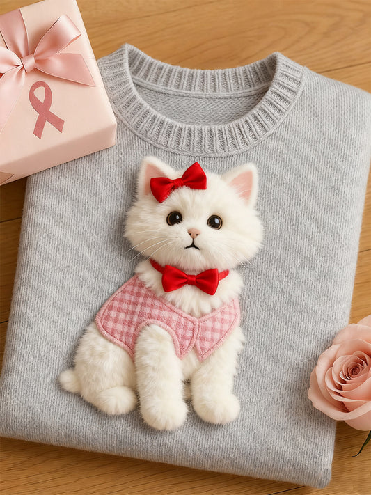 Damski artystyczny top z nadrukiem zwierzęcym Comfort z krótkim rękawem