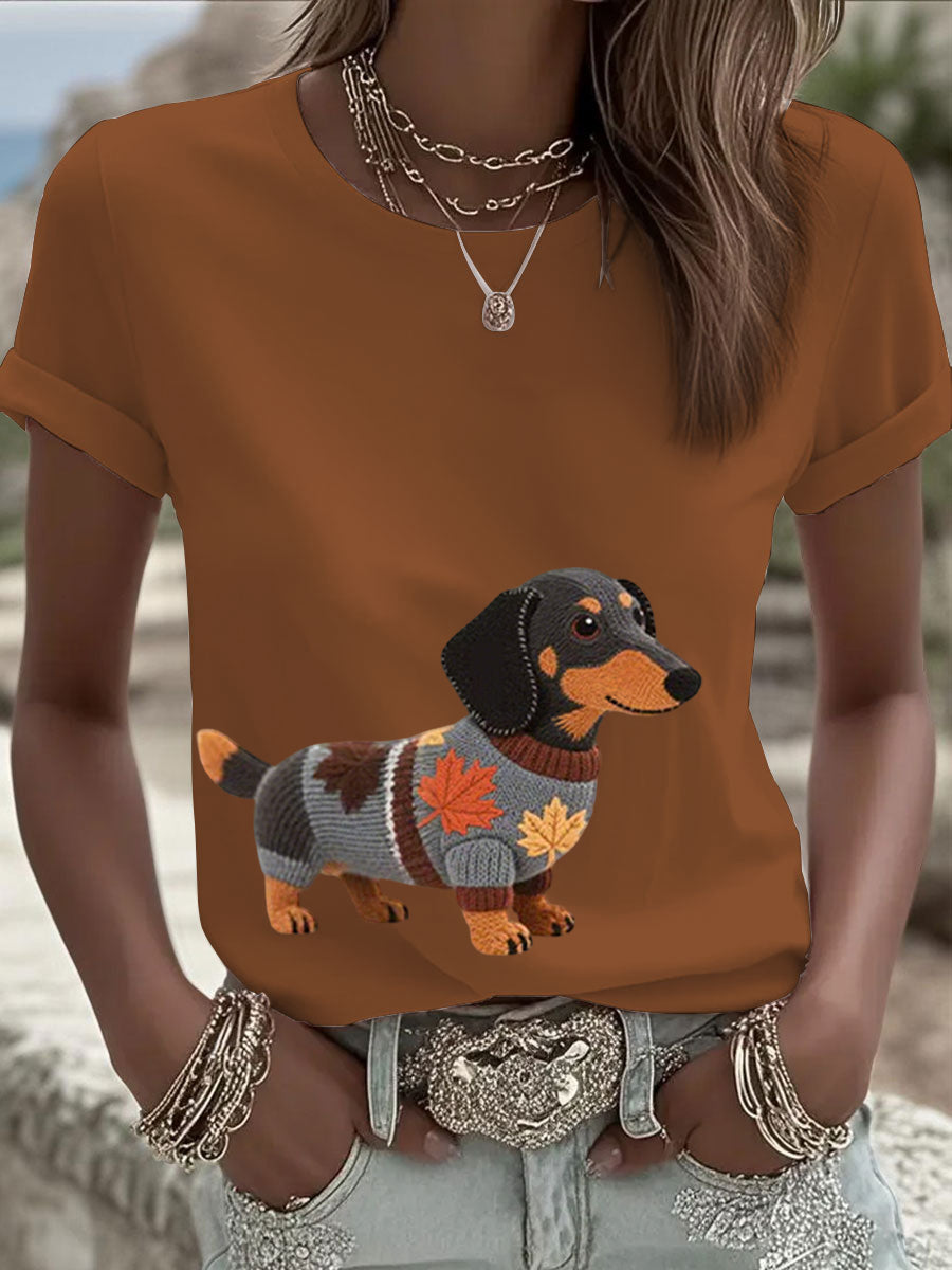 Damska bluza z długim rękawem Autumn Dog Art Print