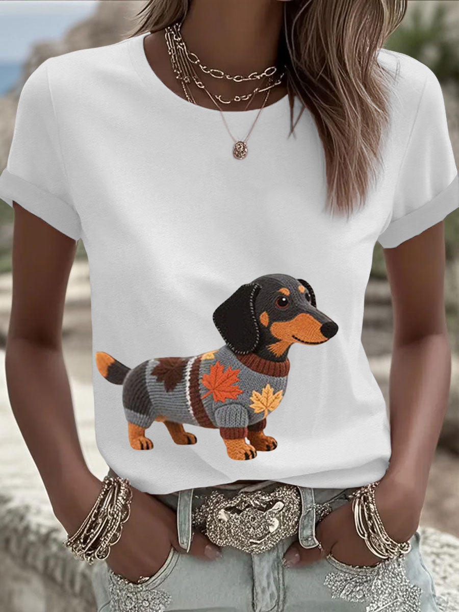 Damska bluza z długim rękawem Autumn Dog Art Print