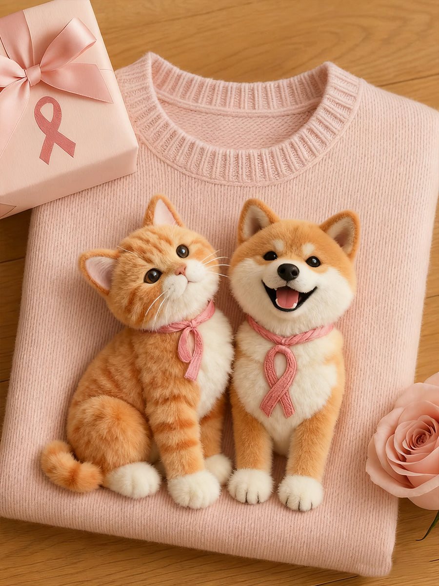 Damski artystyczny nadruk zwierzęcy wygodny top z dzianiny z krótkim rękawem