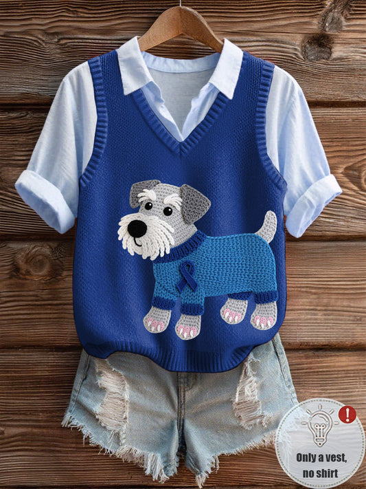 Damska kamizelka z kołnierzem V z rakiem prostaty Sznaucer