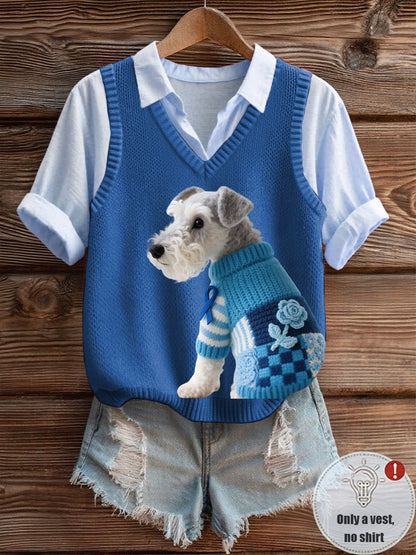 Damska kamizelka z kołnierzem V z rakiem prostaty Sznaucer