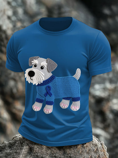 Męskie koszulki ze sznaucerem z rakiem prostaty