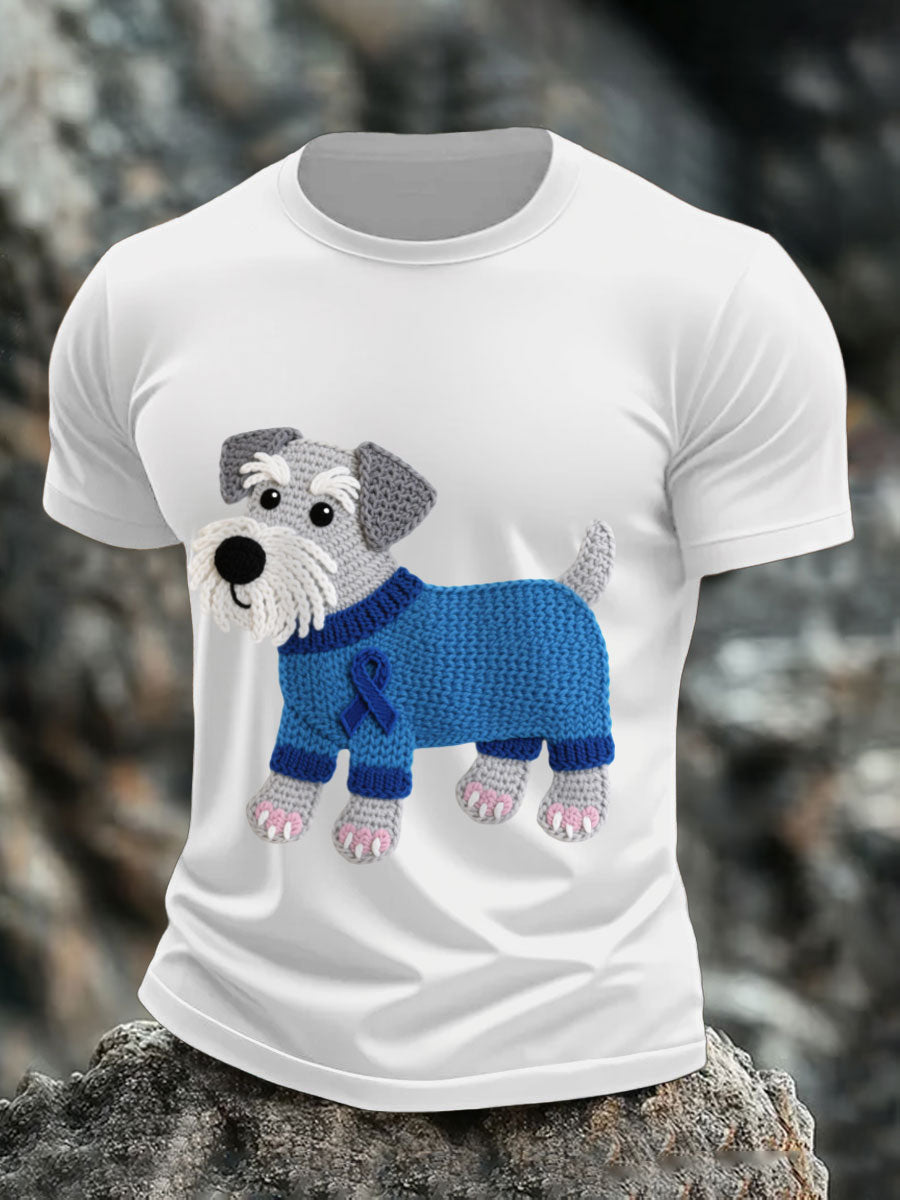 Męskie koszulki ze sznaucerem z rakiem prostaty