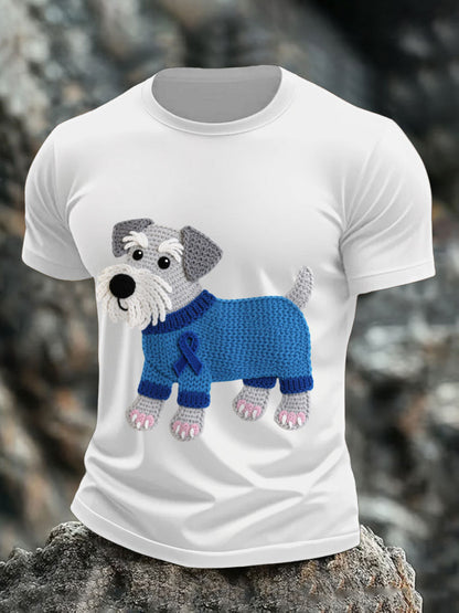 Męskie koszulki ze sznaucerem z rakiem prostaty