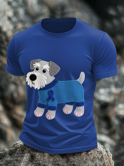 Męskie koszulki ze sznaucerem z rakiem prostaty