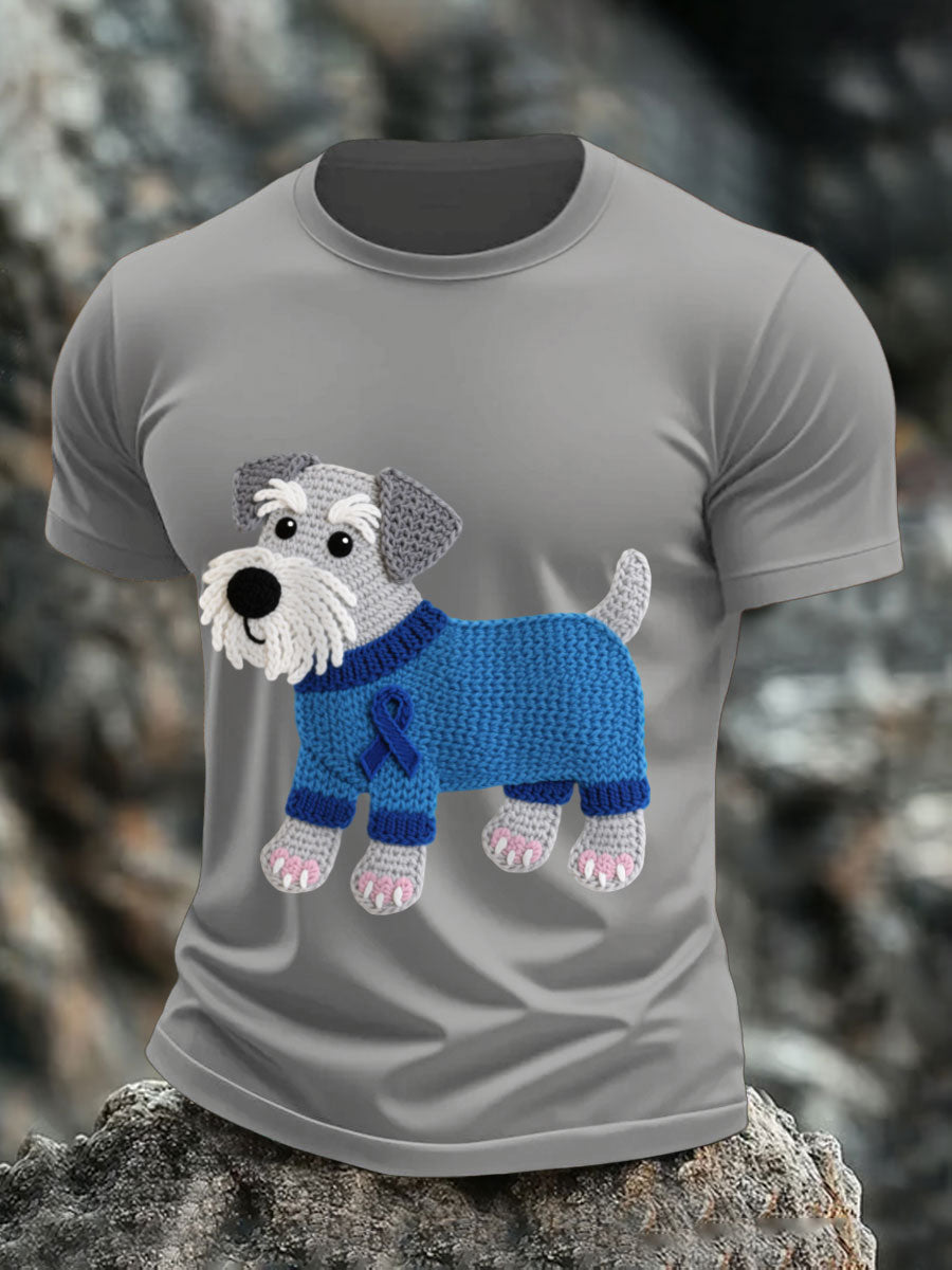 Męskie koszulki ze sznaucerem z rakiem prostaty