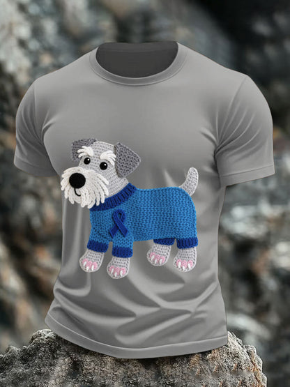 Męskie koszulki ze sznaucerem z rakiem prostaty