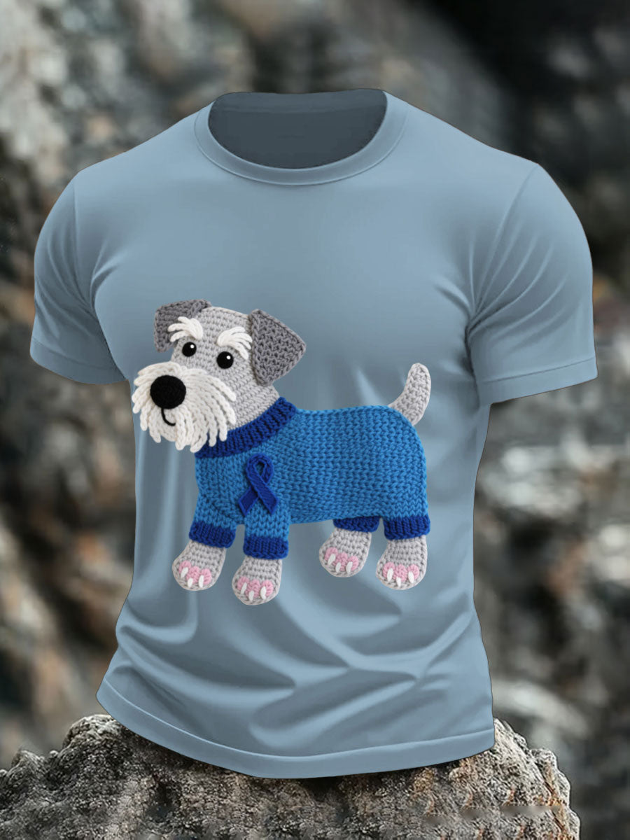 Męskie koszulki ze sznaucerem z rakiem prostaty