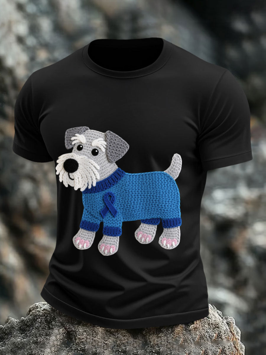 Męskie koszulki ze sznaucerem z rakiem prostaty