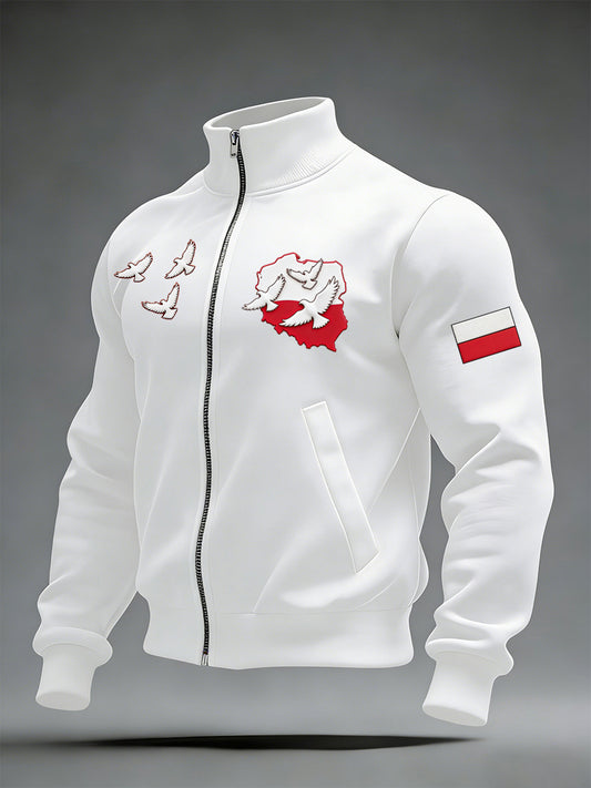 Męska kurtka z długim rękawem z nadrukiem polskim