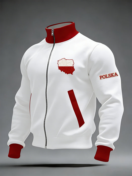 Męska kurtka z długim rękawem z nadrukiem polskim
