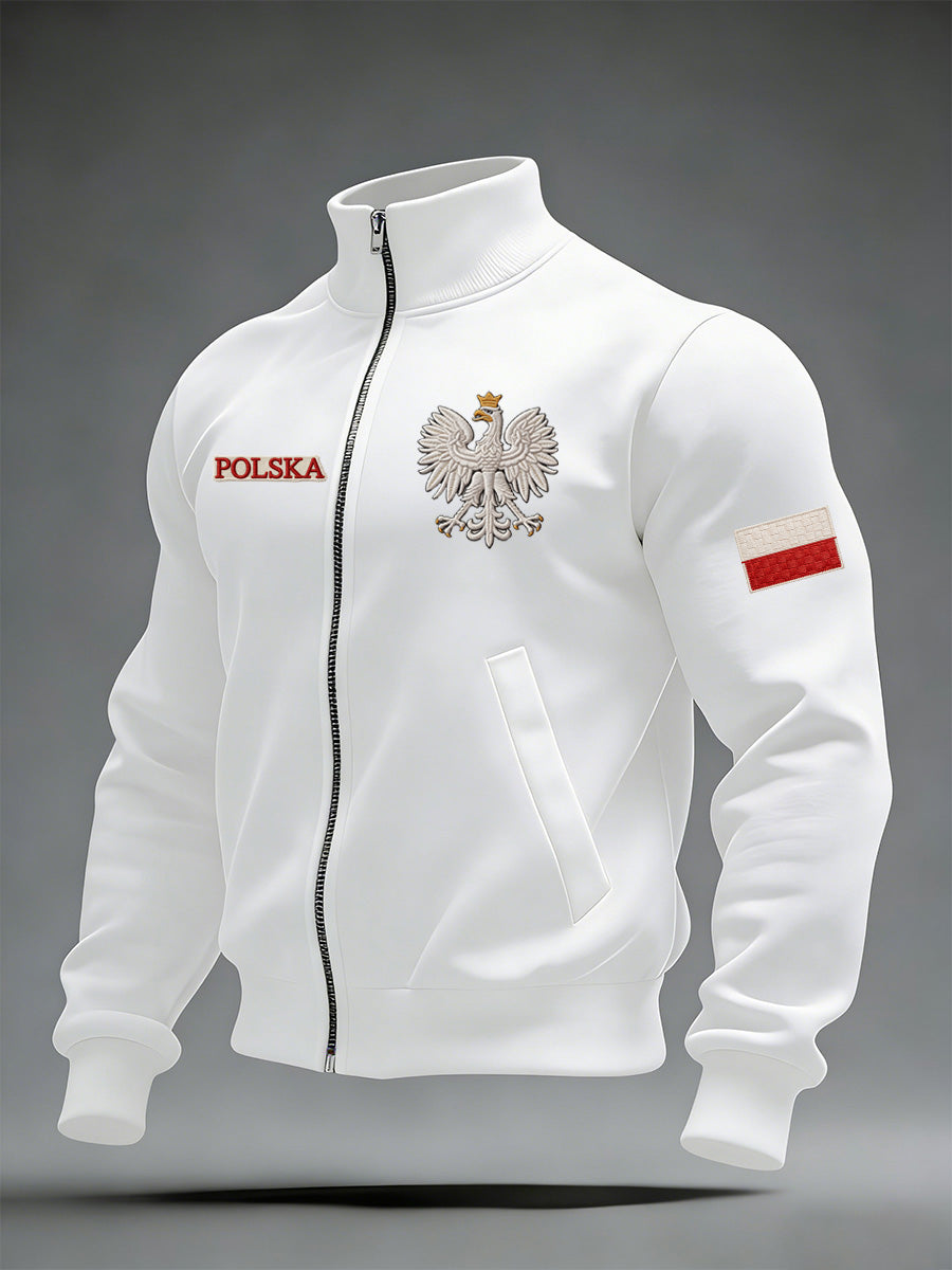 Męska kurtka z długim rękawem z nadrukiem polskim