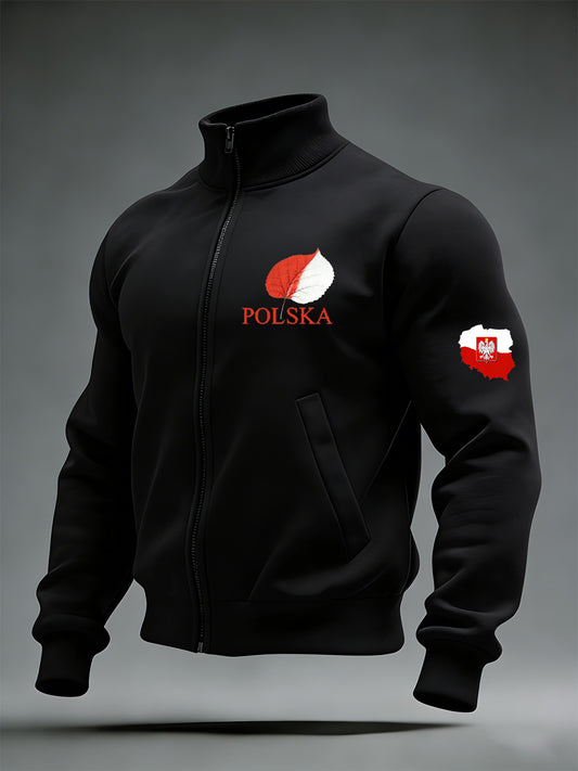 Męska kurtka z długim rękawem z nadrukiem polskim