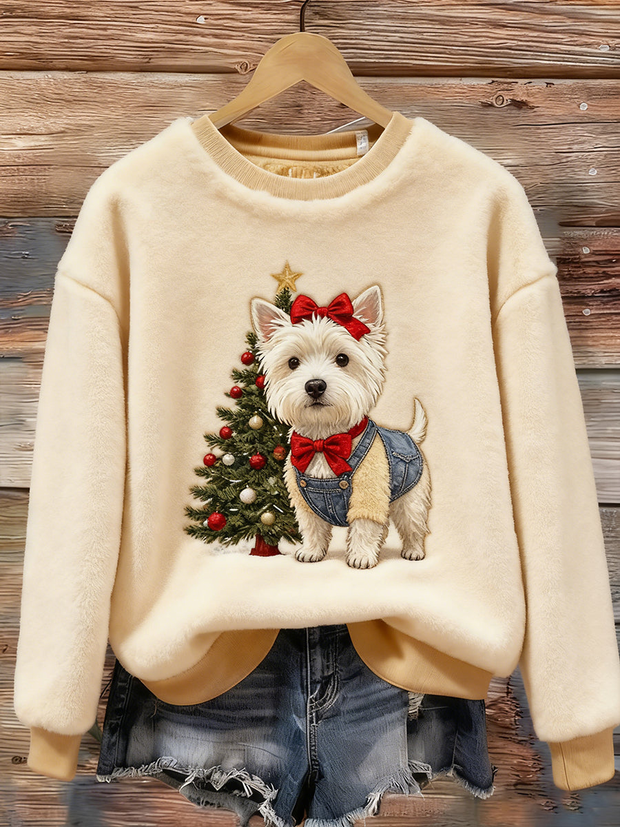 Damski Retro Animal Art Print Wygodny Top flanelowy