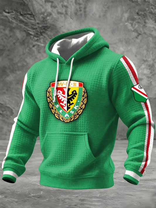 Retro Polska Warszawa Klub piłkarski Waffle Bluza z kapturem