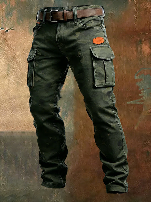 Męskie spodnie robocze retro styl biznesowy na co dzień