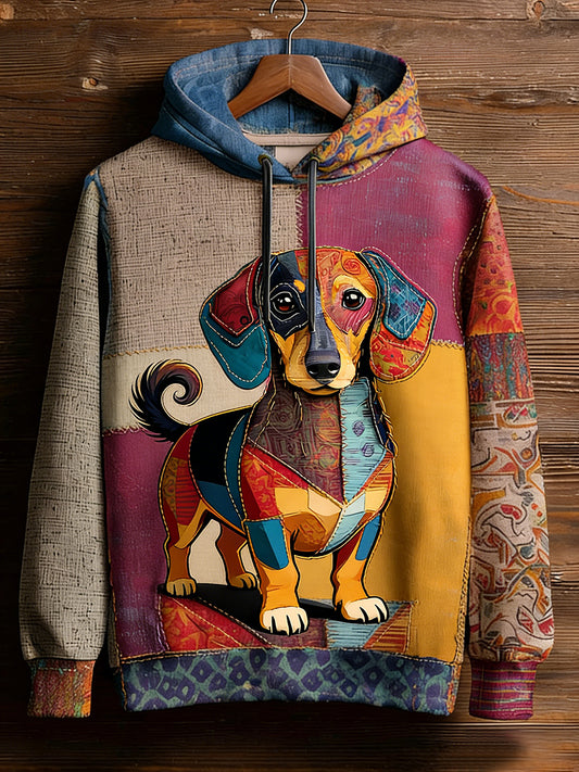 Unisex Retro Animal Art Print Wygodna dorywcza bluza