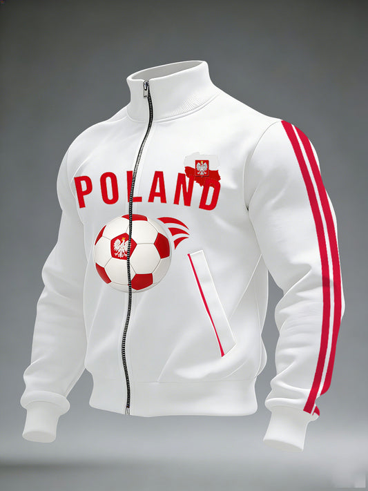 Męska kurtka stojąca z polskim nadrukiem