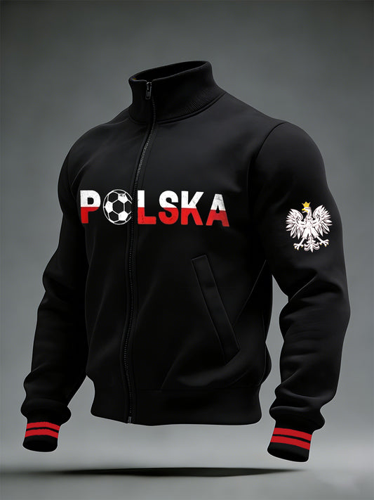 Męska kurtka stojąca z polskim nadrukiem