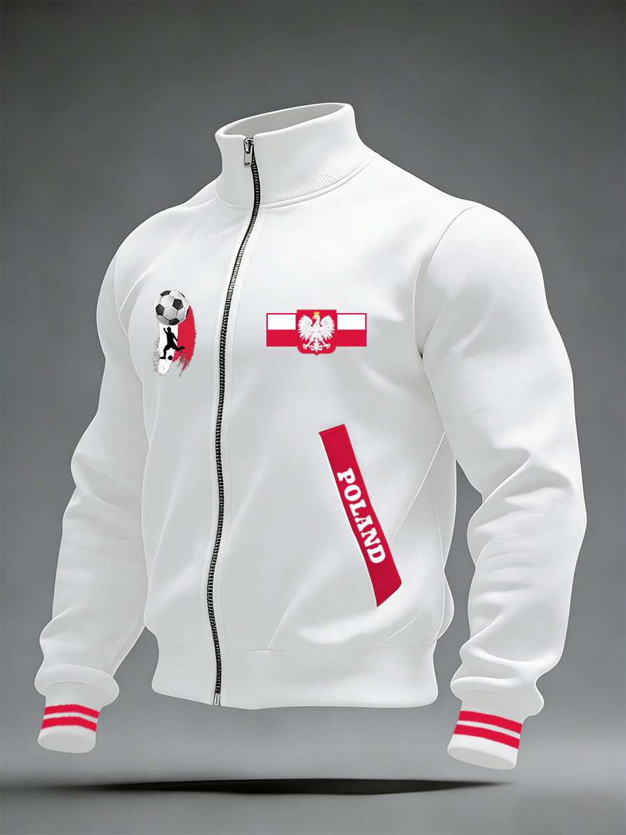 Męska kurtka stojąca z polskim nadrukiem